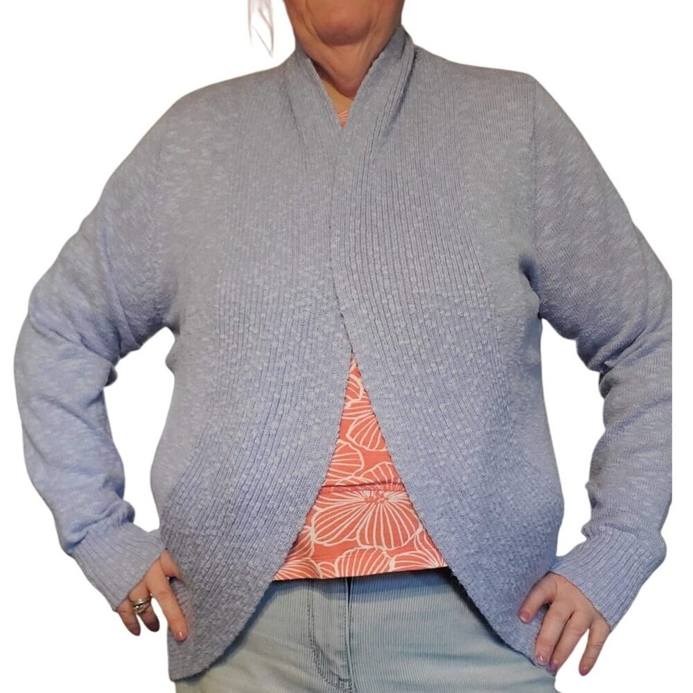 Kenneth Cole Womens Size XL (marked XXL) Open Front Cardigan Periwinkle